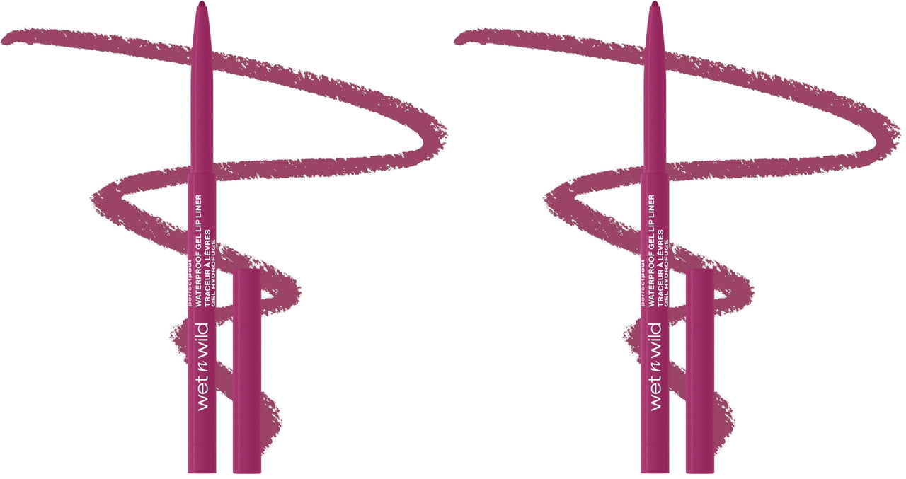 wet n wild Lip Liner, Plum Together, Matte | Retractable | Gel Formula | Pencil Format | Pack of 2