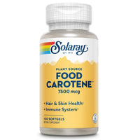 Thumbnail for SOLARAY Food Carotene 7500mcg (25000 IU) - Beta Carotene Vitamin A Supplement - Wellness and Immune Support Supplement, Potent Eye Vitamins and Skin Food, Plant Sourced, 60-Day Guarantee, 100 Softgels