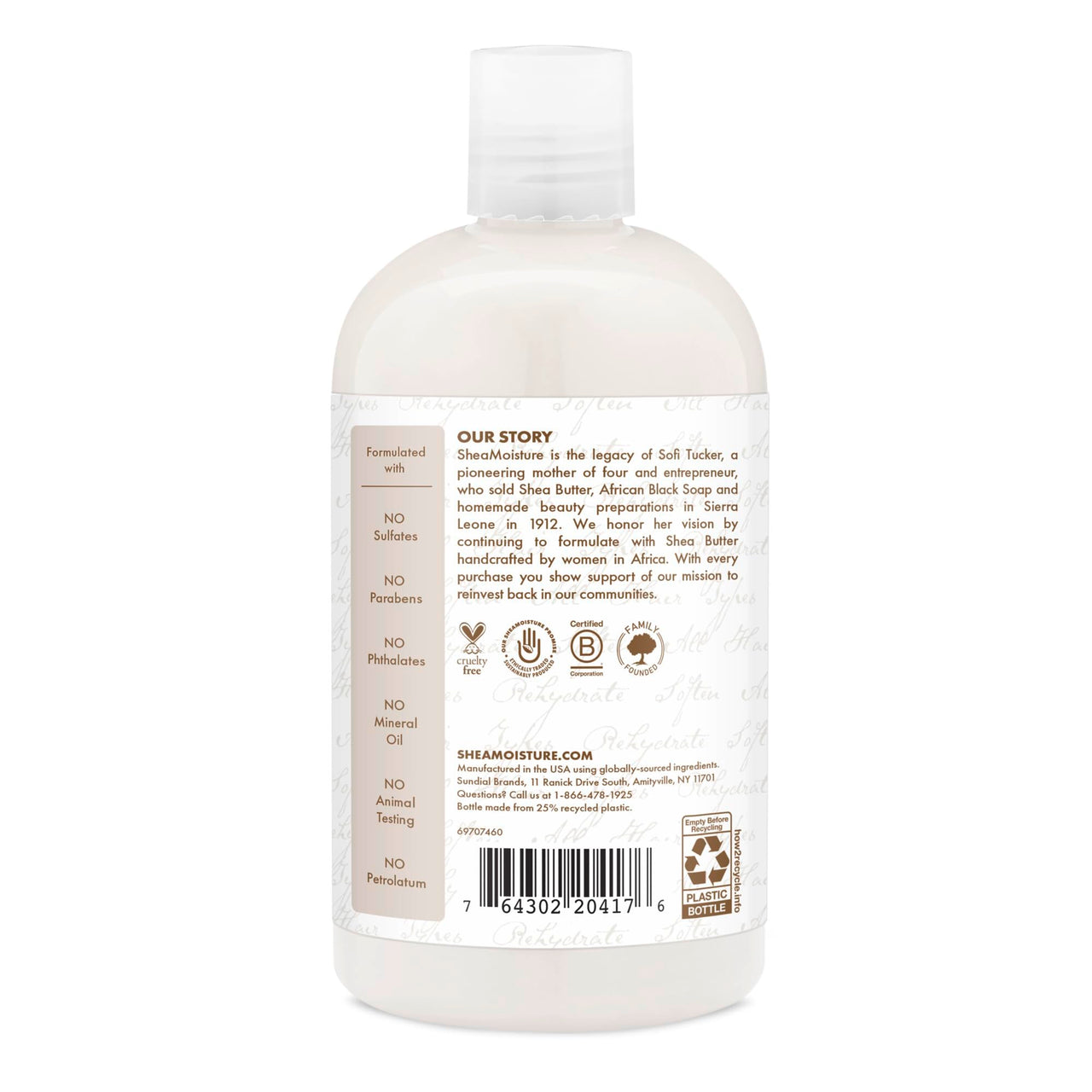 Shea Moisture Daily Hydration Shampoo hair care for all hair types 100% Virgin Coconut Oil with Coconut Oil, Coconut Milk, Acacia Senegal 384 ml