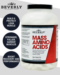 Thumbnail for Beverly International Mass Amino Acids, 500 Tabs. Use Pre-Post Workout, with Meals, Essential for Muscle Recovery and Repair. Complete Amino Acid Profile
