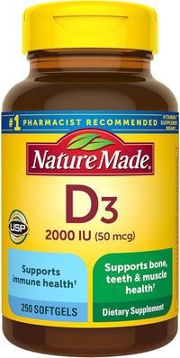 Thumbnail for Nature Made, Vitamin D3 2,000 I.U. Liquid Softgels, 250-Count (Pack of 2)