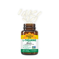 Thumbnail for Country Life Suntheanine L-Theanine – 60 Vegan Capsules | Natural Stress Relief Supplement with Inositol | Promotes Relaxation, Focus & Better Sleep | Certified Gluten-Free, Non-Drowsy Formula