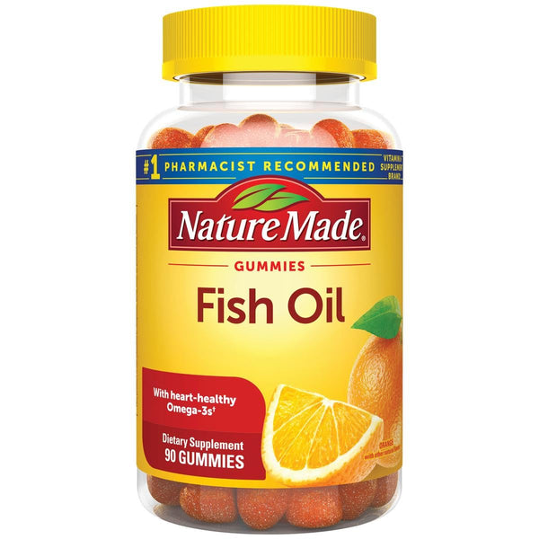 Fish Oil Gummies, 90 Softgels, with Heart-Healthy Omega 3s 57 mg, in Strawberry, Lemon, & Orange