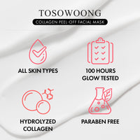 Thumbnail for TOSOWOONG Real Collagen Fit, Hydrolyzed Collagen Wrapping Mask, Peel Off Facial Mask for elasticity, Hydrating, Glow, Glass Skin, Face Moisturizer, Self Care, Korean Skin Care, 50ml, 1.69 fl. oz.