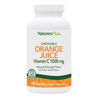 Thumbnail for NaturesPlus Orange Juice - 60 Chewable Tablets - 1000mg Vitamin C - High-Potency Immune Support Supplement, Antioxidant - Vegan, Gluten Free - 60 Servings