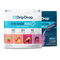 Thumbnail for Image 1 of Default Title for the product DripDrop Hydration Zero Sugar Plus & Bold Electrolyte Packets Bundle, 32 Ct