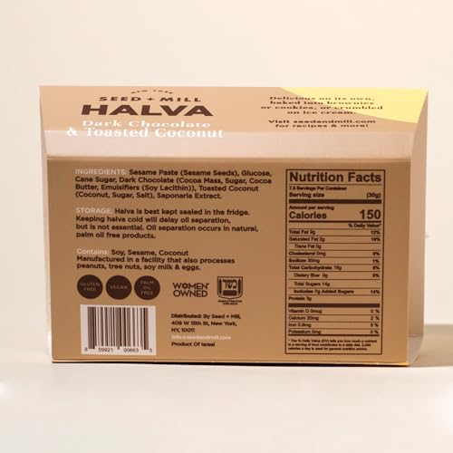 Image 2 of Seed + Mill Halva Dark Chocolate & Toasted Coconut 8oz