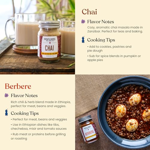 Image 6 of Burlap & Barrel Spices of the World 6-Pack Gift Set- As Seen on Shark Tank! Travel the World With 6 Delicious Spice Blends- Includes Chai, Five Spice & More - 6 Full Size Jars