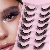 Thumbnail for Image 7 of Winifred Russian Strip Lashes Cat Eye Fox Eye Faux Mink Lashes 20MM Pack 7 Pairs