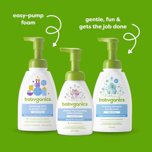 Image 5 of BabyGanics Baby Shampoo + Body Wash Pump Bottle, Fragrance Free, 16 Fl Oz (Pack of 6)