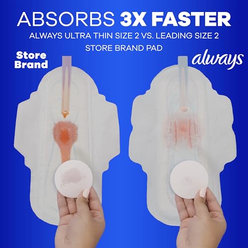Image 4 of Always Ultra Thin Feminine Pads Without Wings Size 1 Regular Absorbency Unscented 44 Count x 3
