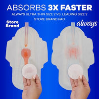 Thumbnail for Image 4 of Always Ultra Thin Feminine Pads Without Wings Size 1 Regular Absorbency Unscented 44 Count x 3