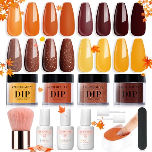 Image 2 of Auburn Orange Golde for the product AZUREBEAUTY Dip Powder Nail Kit