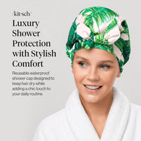 Thumbnail for Image 9 of Kitsch Luxury Satin-Lined Flexi Shower Cap for Women