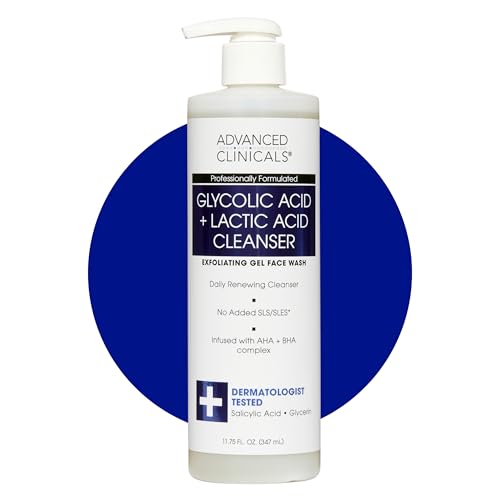 Image 1 of Default Title for the product Advanced Clinicals Glycolic Acid Exfoliating Face Wash For Women & Men 11.75 Fl Oz