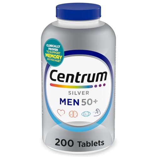Image 1 of 200 Count (Pack of 1) / New for the product Centrum Silver Men's 50+ Multivitamin with Vitamin D3, B-Vitamins, Zinc - 200 Tablets