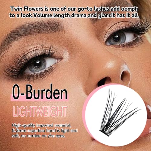 Image 2 of Azenlo Natural Lash Clusters Kit Wispy Eyelash Clusters 120 pcs Cluster Eyelash Extensions C Curl Individual Lashes 10-16 mm Mix Length Natural Look (40D KIT 120 Pcs)
