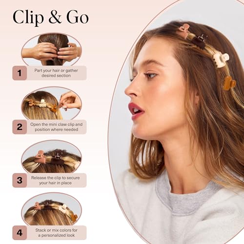 Image 7 of Kitsch Small Hair Clips for Women and Girls - Sedona, 8pc Set