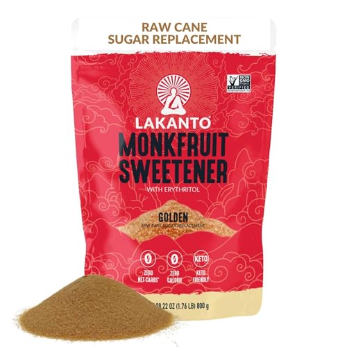Image 2 of Golden Raw Cane / 28.22 Ounce (Pack of 1) for the product Lakanto Golden Monk Fruit Sweetener with Erythritol