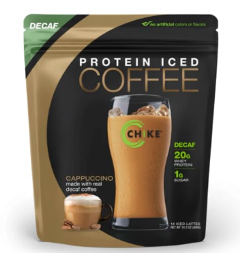 Image 1 of Default Title for the product CHIKE Decaf Cappuccino Protein Coffee Powder, 20g Protein, 14 Servings