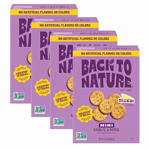 Image 1 of Default Title for the product Back to Nature Garlic & Herb Mini Seasoned Crackers 5 oz Box Pack of 4