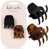 Thumbnail for Image 1 of Default Title for the product Kitsch Eco-Friendly Medium Claw Clips - Black & Tortoise, 2pcs