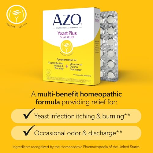 Image 4 of AZO Yeast Plus Dual Yeast Infection Pills Symptom Relief for Women, 60 Count (Pack of 24)
