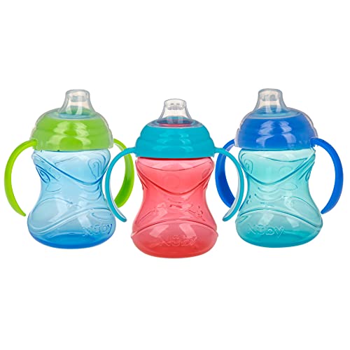 Image 3 of Red, Blue & Green (Pack of 1) for the product Nuby No-Spill Grip N' Sip Sippy Cup with Clik It Lock
