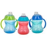Thumbnail for Image 3 of Red, Blue & Green (Pack of 1) for the product Nuby No-Spill Grip N' Sip Sippy Cup with Clik It Lock