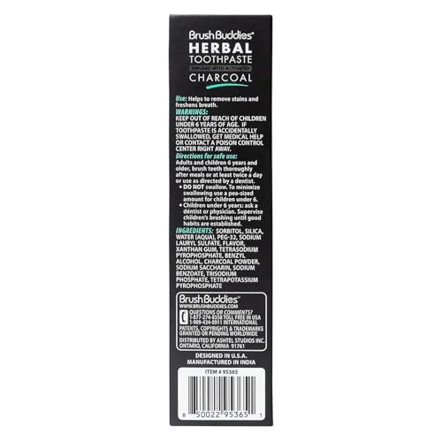 Image 4 of Brush Buddies Charcoal Toothpaste 6 Pack 3.5 oz