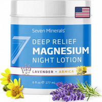 Thumbnail for Image 1 of Default Title for the product Seven Minerals Deep Relief Magnesium Night Lotion - Lavender + Arnica Cream for Deep Sleep & Muscle Relief - 6 Fl Oz