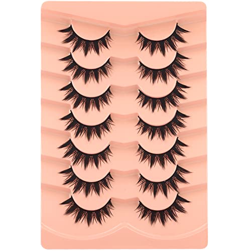 Image 2 of Winifred False Eyelashes - Anime Wispy Cat Eye Natural Spiky Thick Manga Lashes for Cosplay