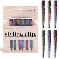 Thumbnail for Image 1 of Default Title for the product Kitsch Professional Alligator Clips for Hair Styling - Iridescent, 6 Pcs