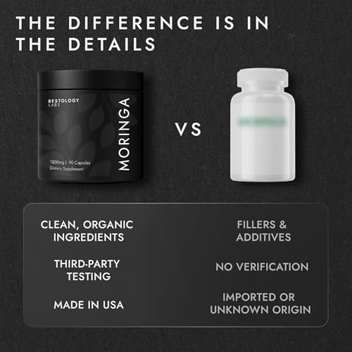 Image 7 of Restology Labs Organic Moringa Leaf Capsules 1200mg 90 Capsules