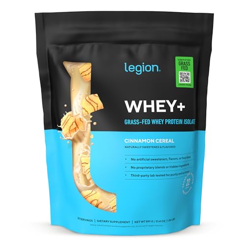 Image 11 of Cinnamon Cereal / 30 Servings (Pack of 1) for the product Legion Whey+ Protein Isolate Grass Fed