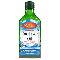 Thumbnail for Image 1 of Default Title for the product Carlson Cod Liver Oil, 1100 mg, Omega-3s, Unflavored, 250 mL (8.4 Fl Oz)