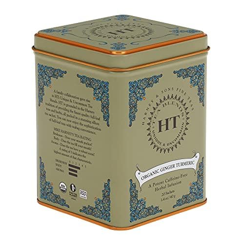 Image 3 of Harney & Sons HT Organic Ginger Turmeric Herbal Tea, 20 Sachets Tin