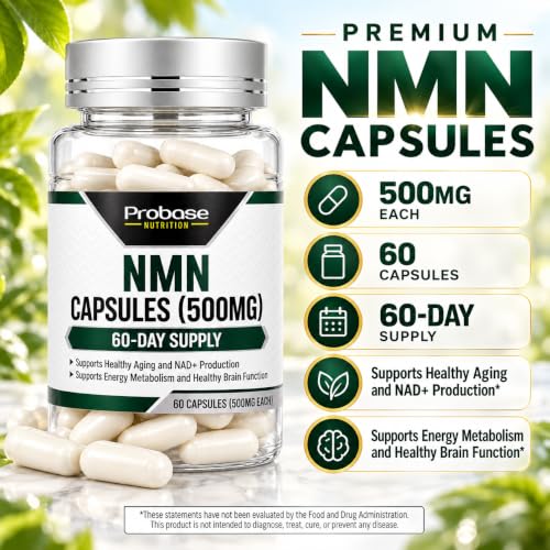 Image 3 of Probase Nutrition Longevity Pure NMN Capsules 60 Count (500mg Each)