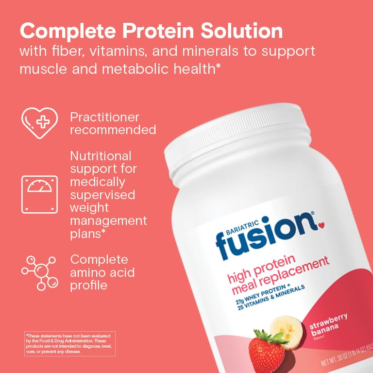 Image 2 of Bariatric Fusion High Protein Meal Replacement, Strawberry Banana, 30 oz