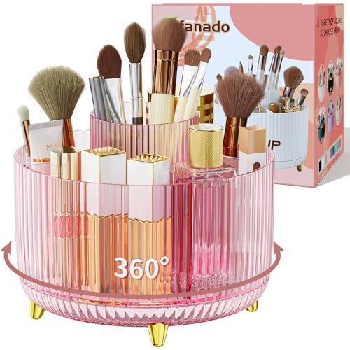 Image 8 of Transparent Pink for the product fanado 360? Rotate Makeup Brush Holder Organizer