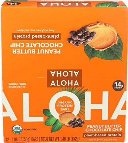 Image 3 of Aloha Organic Peanut Butter Chocolate Chip Protein Bars, 1.9 Oz (Pack of 12)