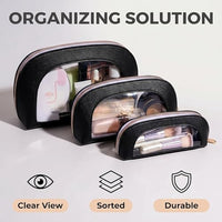 Thumbnail for Image 2 of BS-MALL Makeup Bag Set Clear Travel Toiletry Organizer Pouches Pack of 3