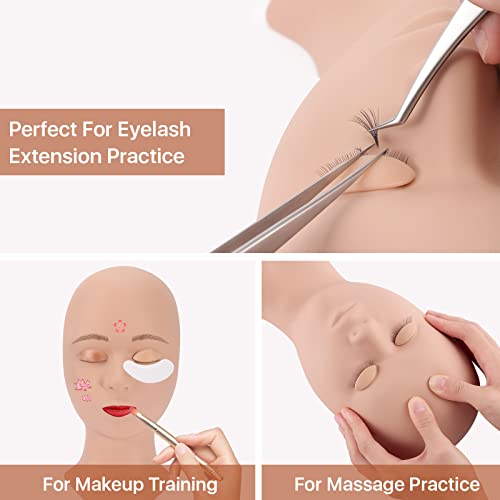 Image 4 of Pretty memory Lash Mannequin Head with 4 Pairs Removable Practice Eyelids