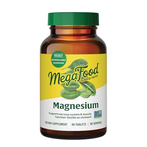 Image 1 of 90 Count (Pack of 1) for the product MegaFood Magnesium Glycinate, Heart & Nervous System Support, 90 Tablets