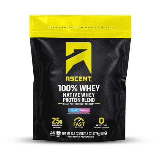 Image 1 of Default Title for the product Ascent 100% Whey Protein Powder, Fruity Cereal, 1.7 lb, Daily Protein