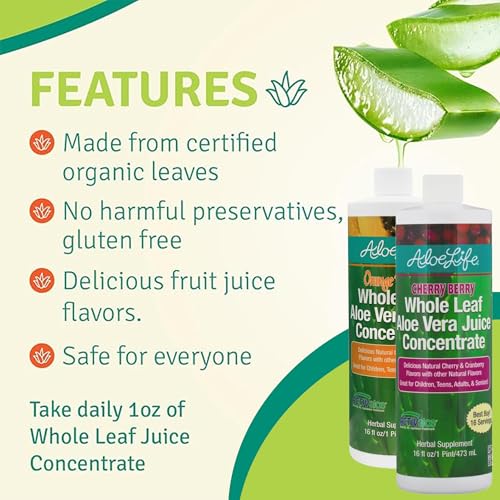Image 4 of Aloe Life Whole Leaf Aloe Vera Juice Multi-Flavor Bundle 16 oz Each