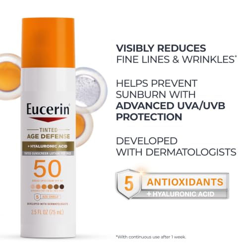 Image 3 of Eucerin Sun Age Defense Tinted Face Lotion SPF 50, 2.5 FL OZ