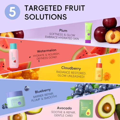 Image 3 of QUIYUM Fruit Skin Care Set for Dry Sensitive Skin, Natural Skincare Kit