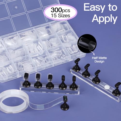Image 5 of Teenitor Acrylic Nail Kit with Nail Charms Nail Tips Chrome Nail Powder