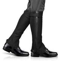 Thumbnail for Image 15 of Half Chaps Amara Equestrian Women, Men, Synthetic Leather Zip-Up Pair English Riding Unisex Black Leather Half Chaps